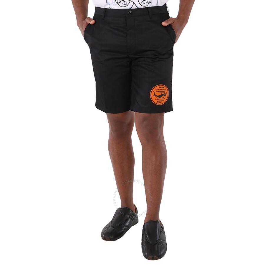 Men's Black Shibden Shark-print Chino Shorts Product Image