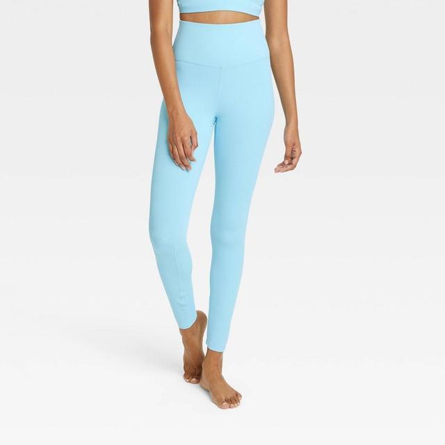 Womens Ultra High-Rise Rib Leggings - All In Motion Light Blue L Product Image