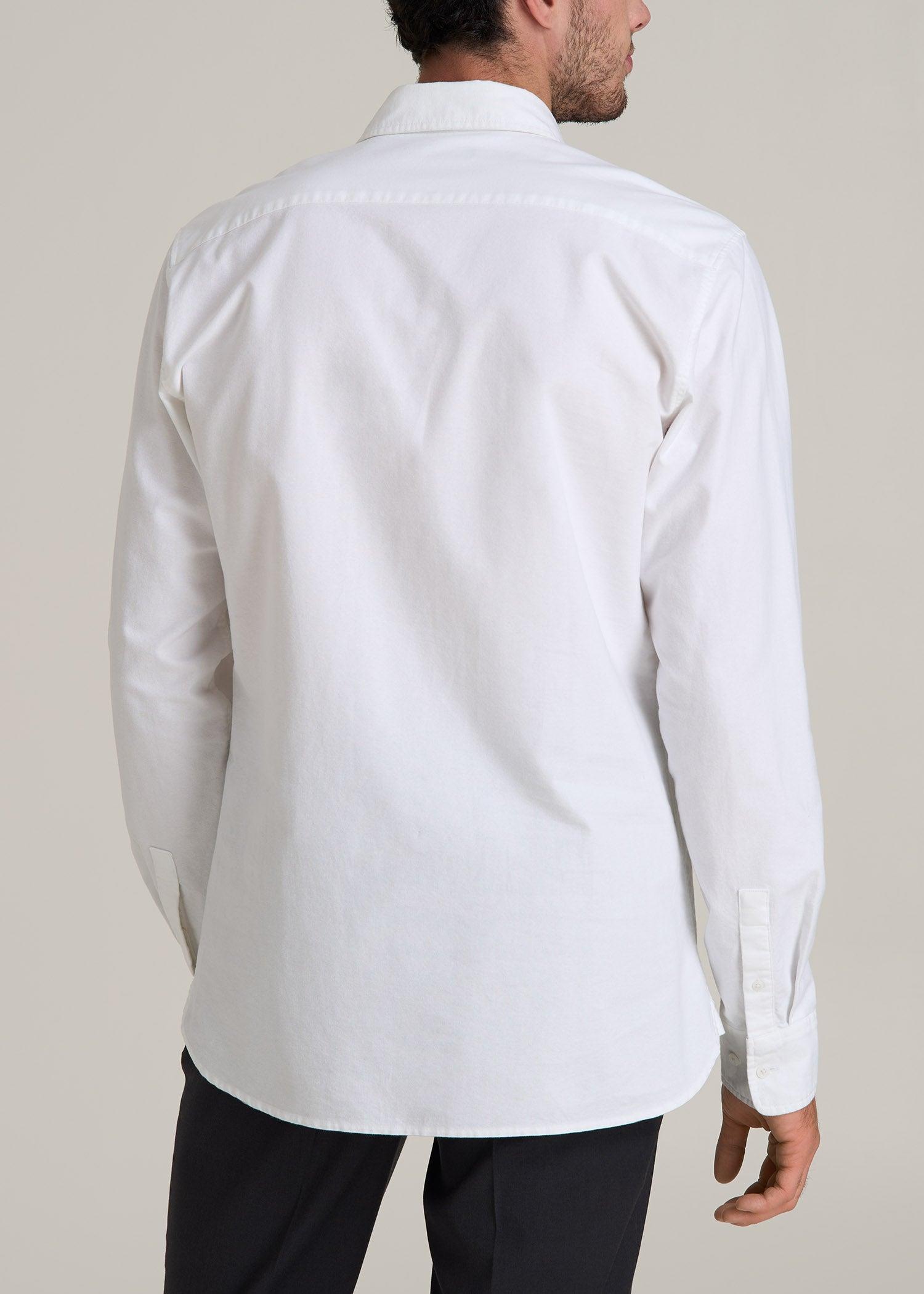 Pinpoint Oxford Shirt for Tall Men in White Male Product Image