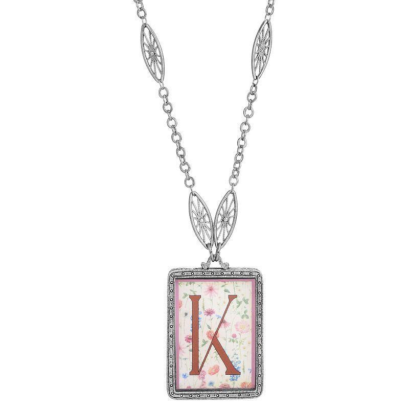 1928 Floral Motif Initial Pendant, Womens, Z Product Image