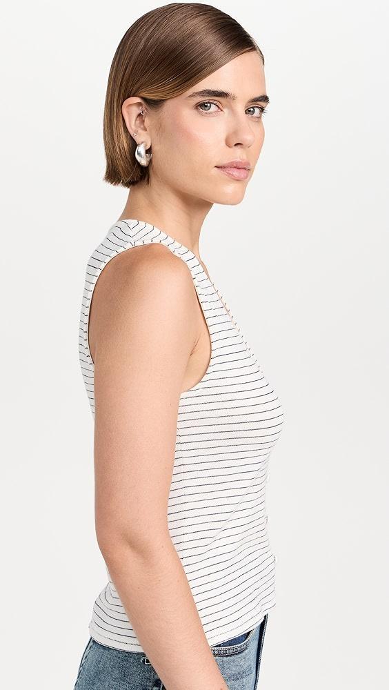 rag & bone The Knit Stripe Button Up Tank | Shopbop Product Image