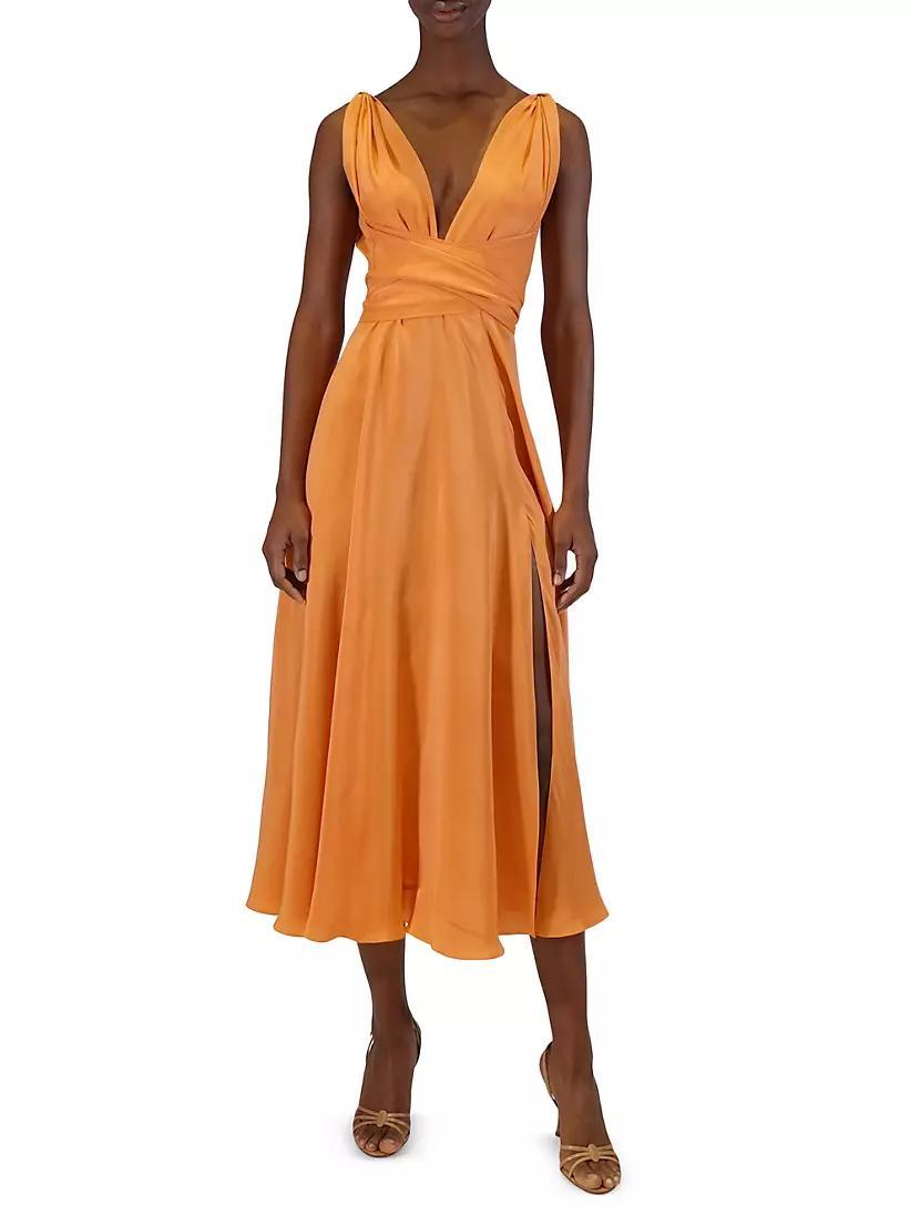 Cirrus Silk Charmeuse Midi-Dress Product Image