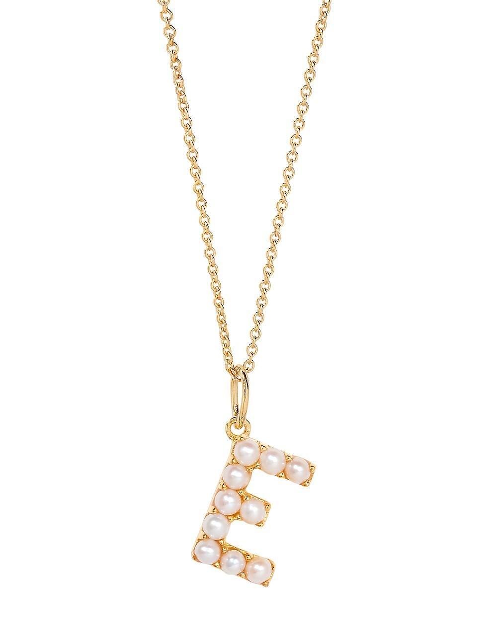 Womens Bridget Initial 14K-Gold-Plated & Freshwater Pearl Necklace Product Image