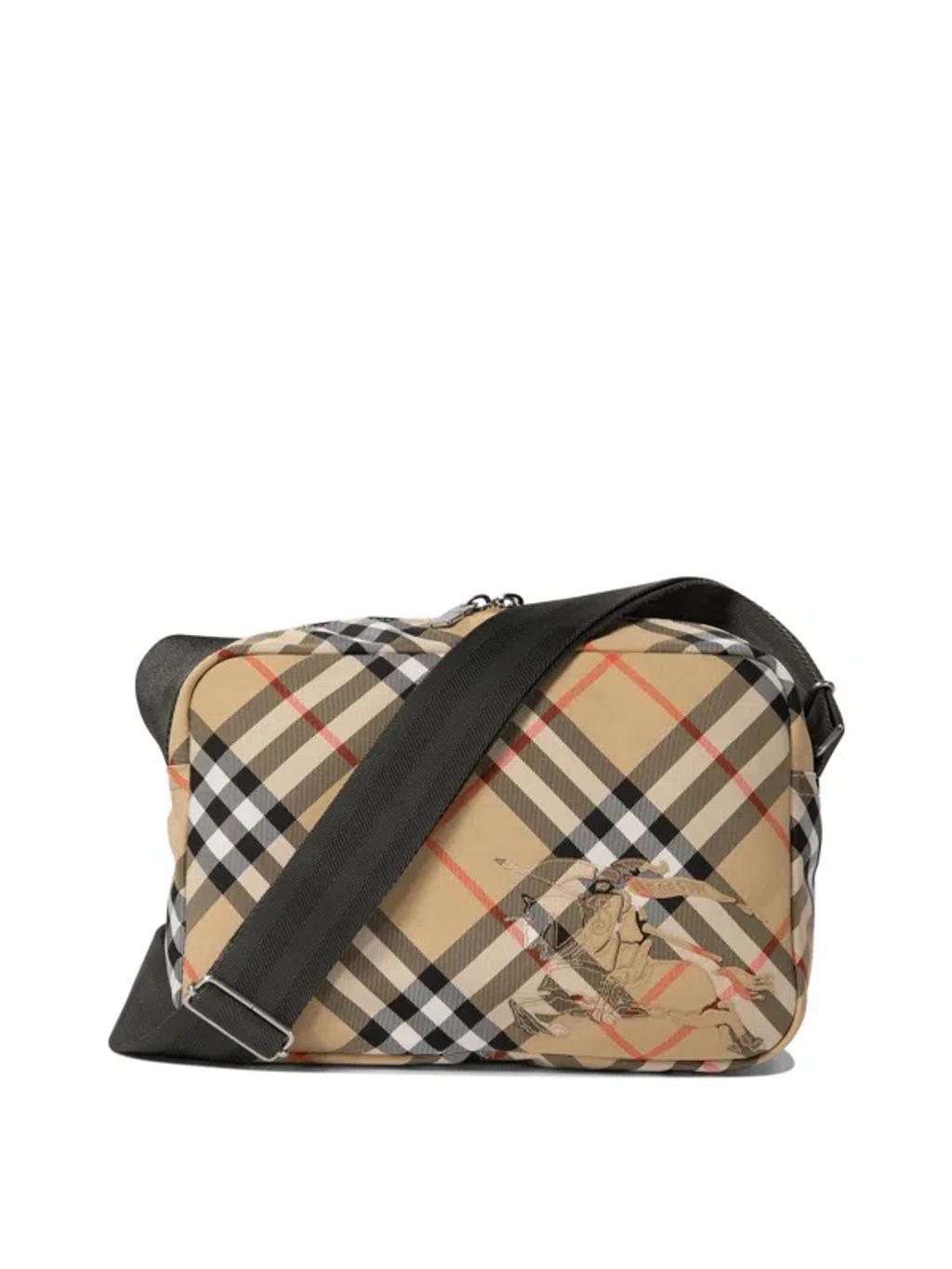 Beige Vintage Plaid Crossbody Bag Product Image