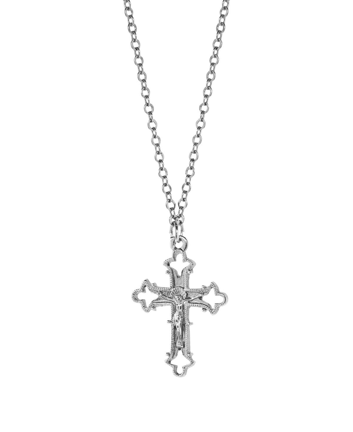 Symbols of Faith Crucifix Pendant Necklace, Womens, Silver Tone Product Image