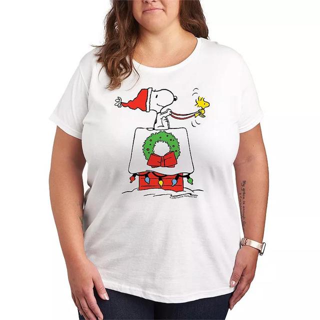 Plus Size Peanuts Snoopy Sleigh Graphic Tee, Womens Product Image