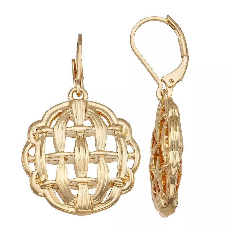 Napier Gold Tone Woven Pattern Drop Earrings, Womens Product Image