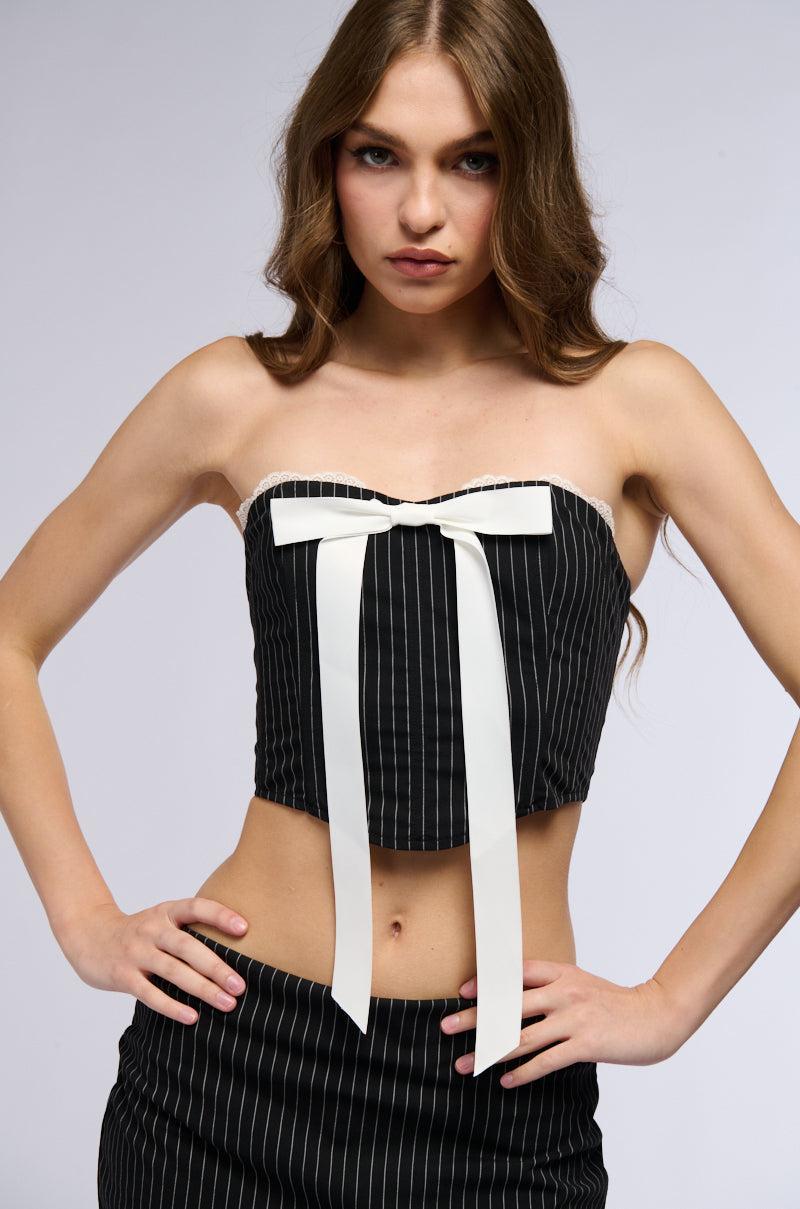 SITTING PRETTY PIN STRIPE CORSET TOP Product Image