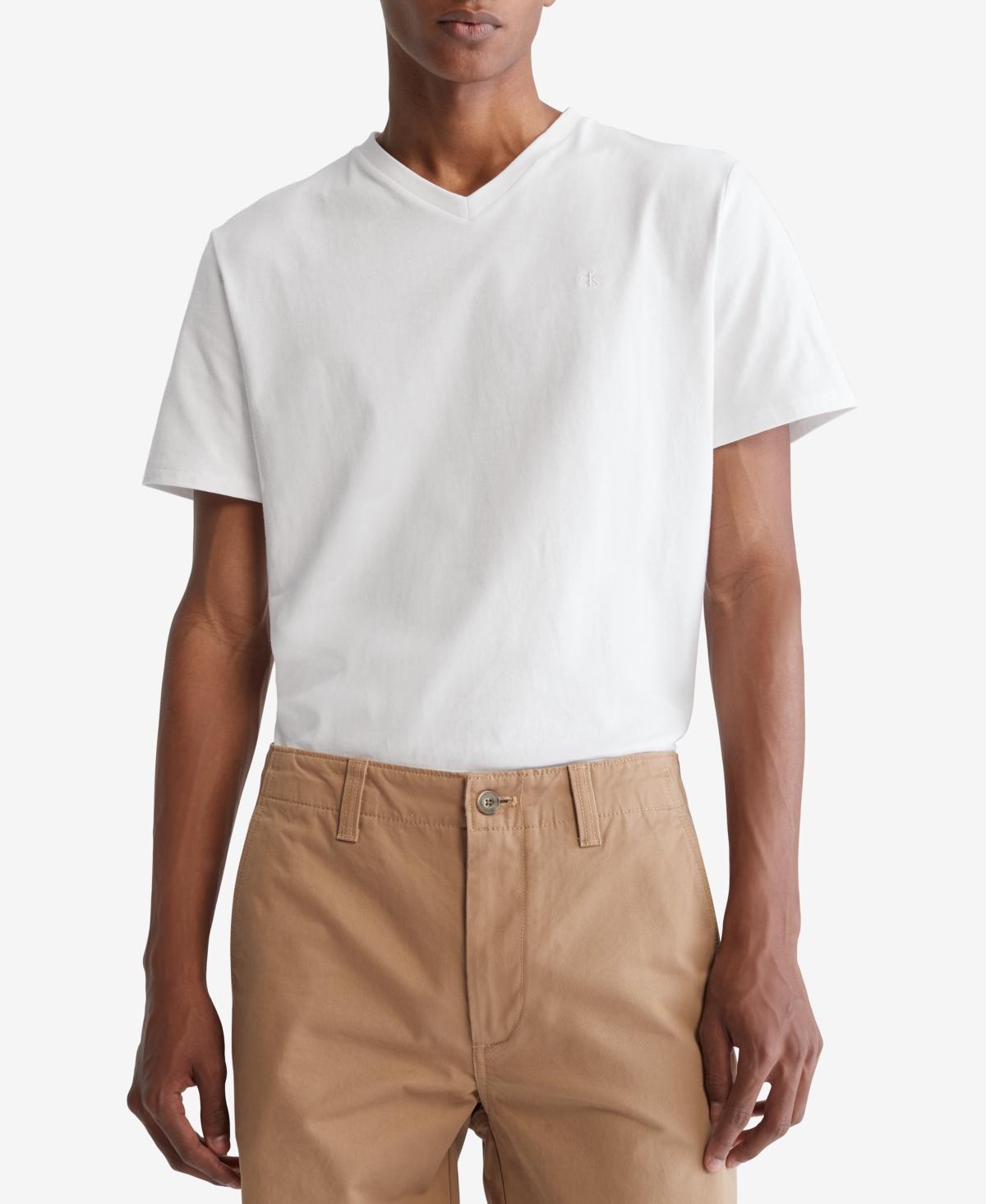 Calvin Klein Short Sleeve Smooth Cotton Solid V-Neck T Product Image