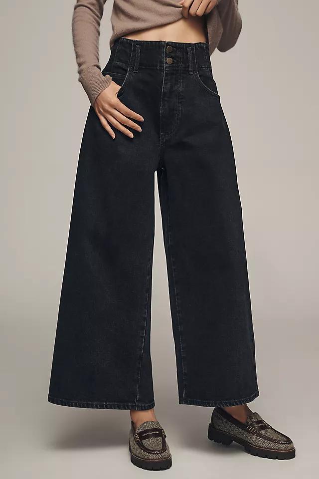 Pilcro Double Button Waist High-Rise Wide-Leg Jeans Product Image