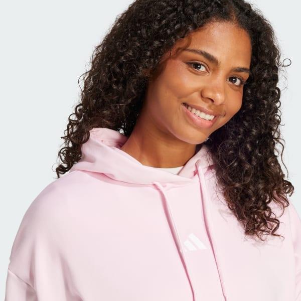 Essentials 3-Stripes French Terry Crop Hoodie Product Image