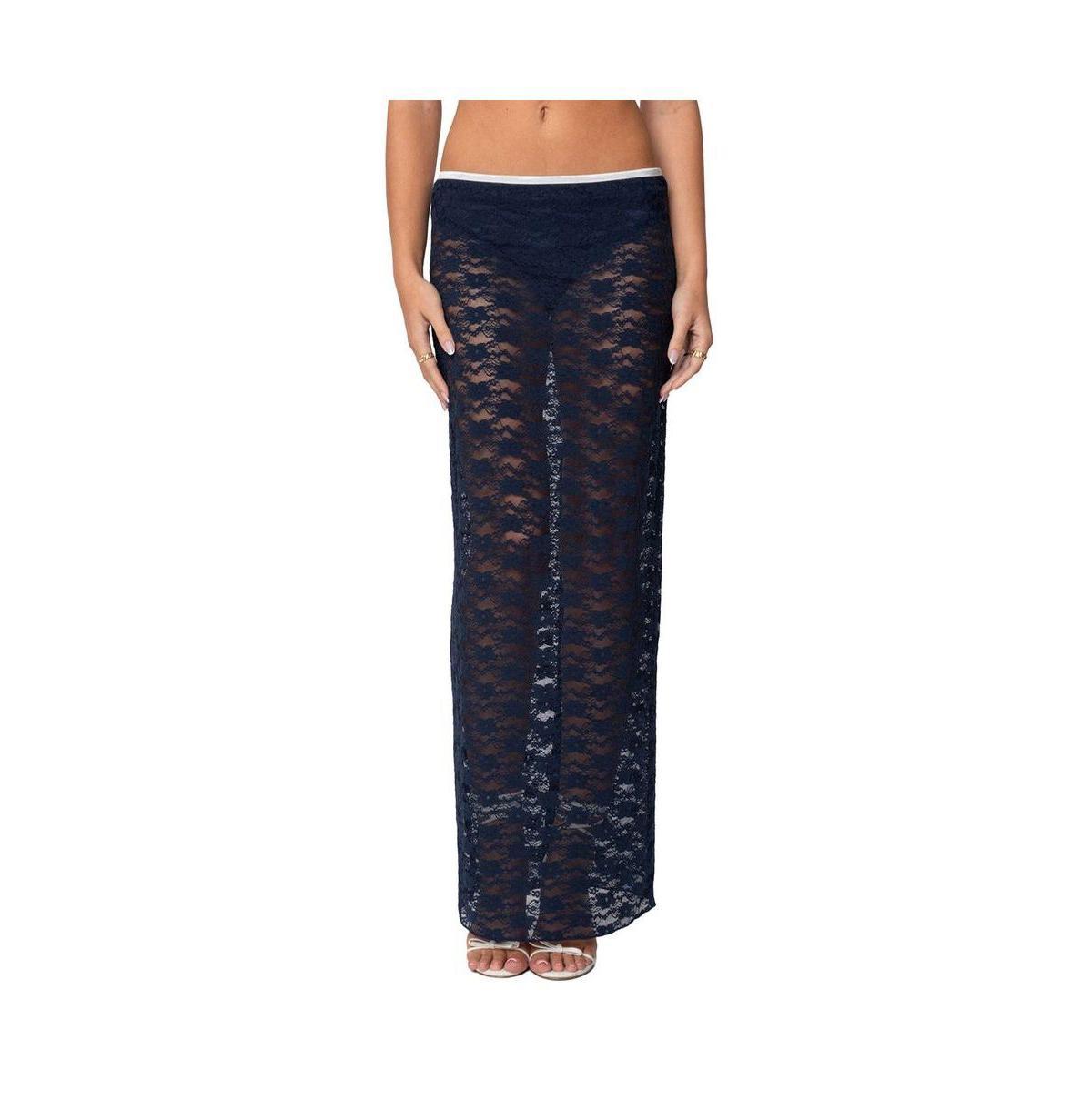 Edikted Womens Vara Sheer Lace Maxi Skirt Product Image