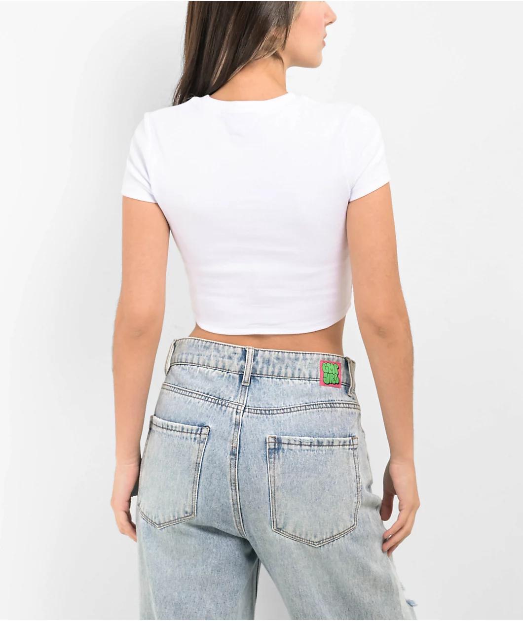 Ninth Hall Fundamentals Shawnie White Fitted Crop T-Shirt Product Image