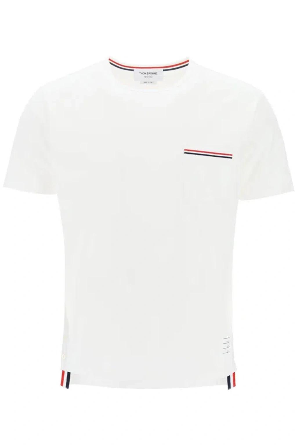 THOM BROWNE Rwb Pocket T-shirt In White Product Image