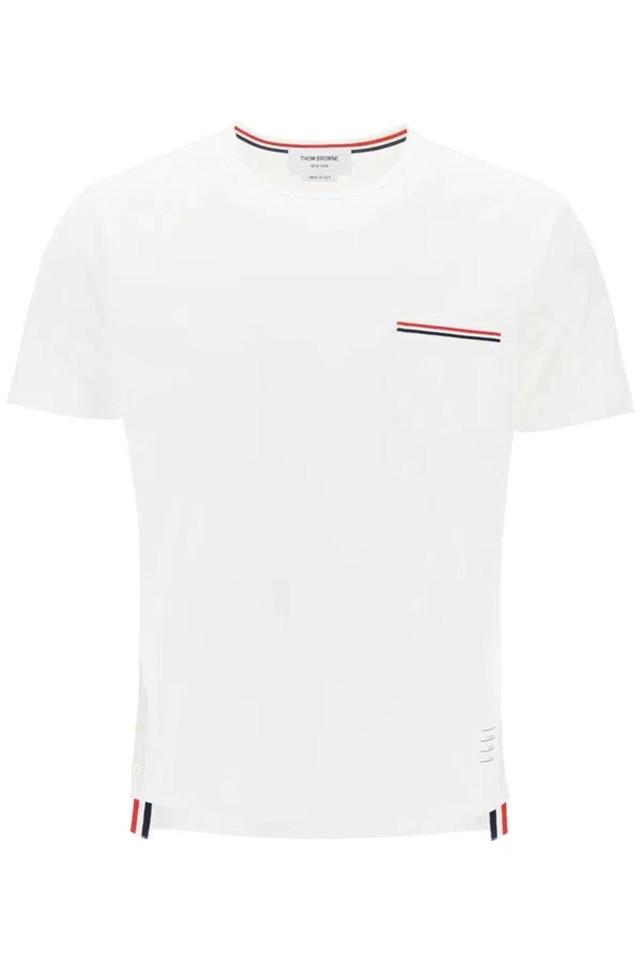 THOM BROWNE Rwb Pocket T-shirt In White Product Image