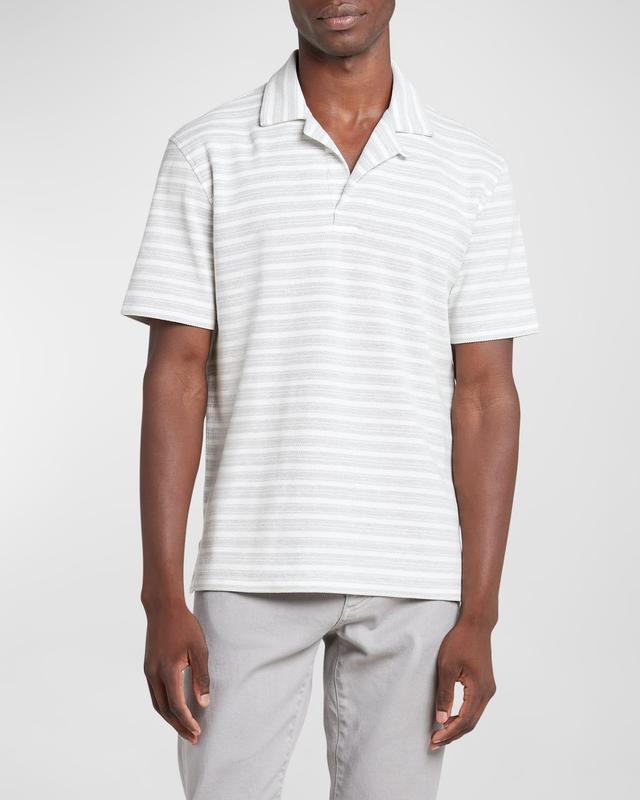 Mens Cotton Stripe Polo Shirt Product Image