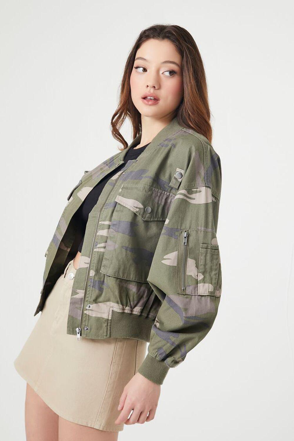 Camo Print Bomber Jacket | Forever 21 Product Image