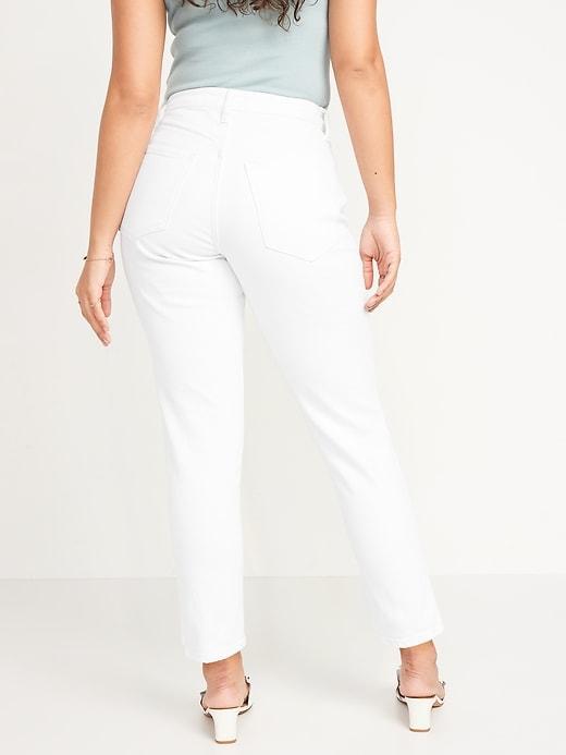 Curvy High-Waisted OG Straight White Ankle Jeans Product Image