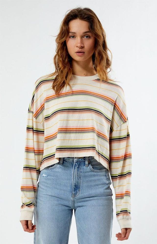 Billabong Beach Boyfriend Stripe Top for Women White Product Image