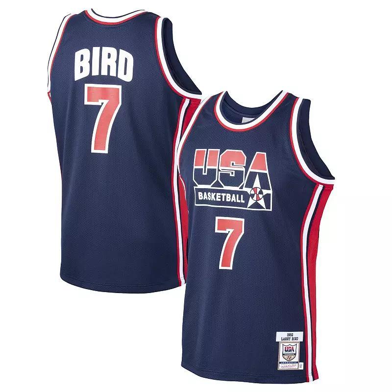 Mens Mitchell & Ness Larry Bird USA Basketball Home 1992 Dream Team Authentic Jersey Blue Product Image