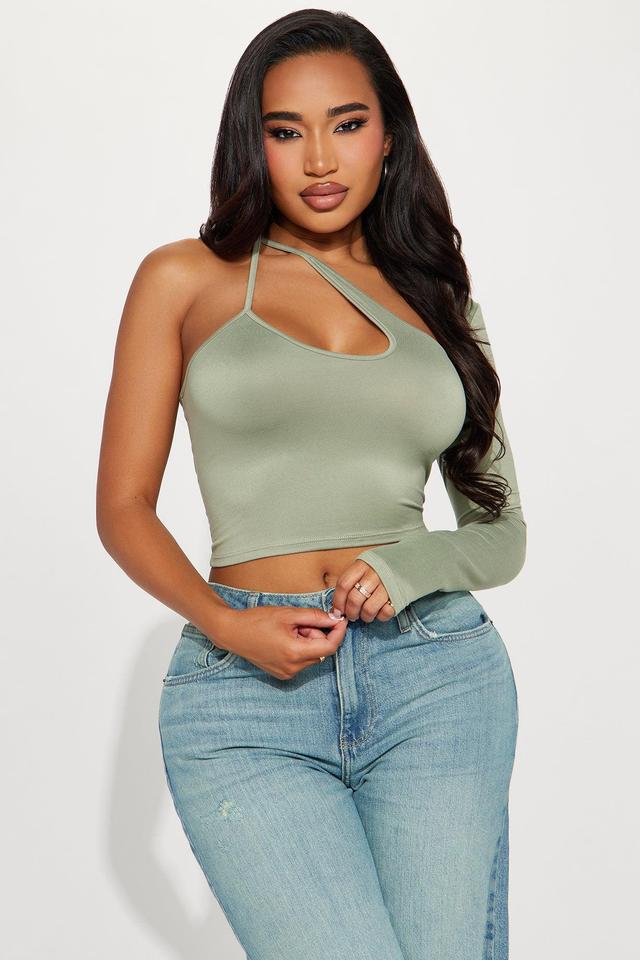 Georgia One Shoulder Top - Sage Product Image