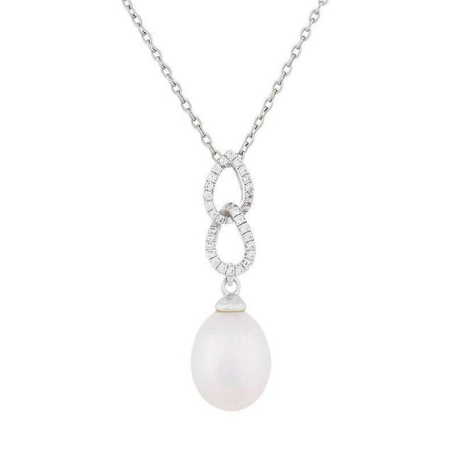 Sterling Silver Freshwater Cultured Pearl Dangle Pendant, Womens Product Image