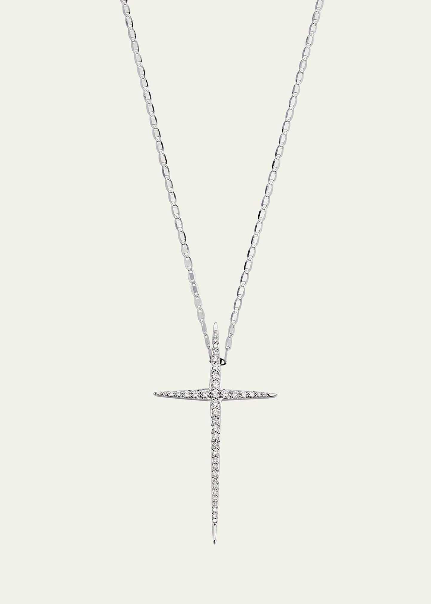 Lana Skinny Diamond Cross Pendant Necklace Product Image