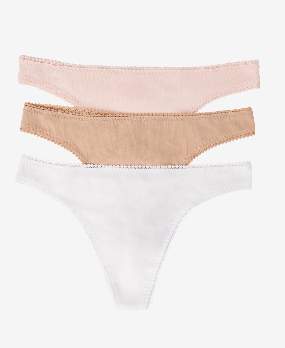 On Gossamer Womens Cotton Hip G Panty, Pack of 3 1412P3 - Blush, White Product Image