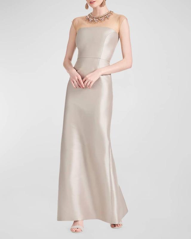 Irina Jewel-Embellished Illusion Gown Product Image