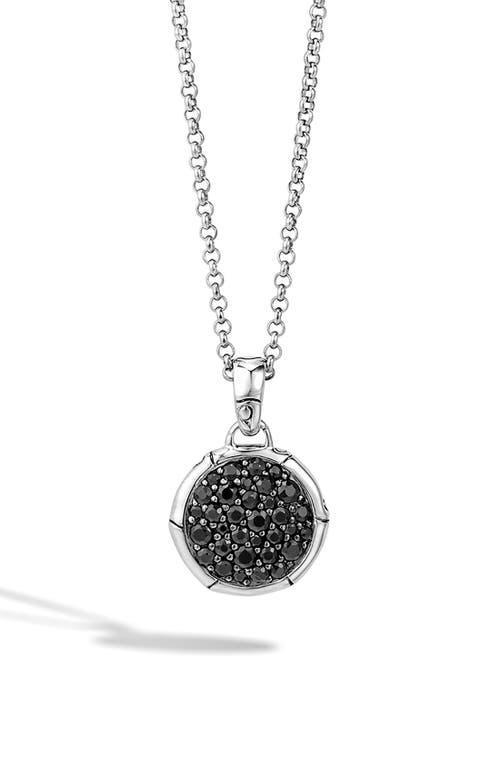 John Hardy Bamboo Silver Small Round Pendant with Black Sapphire on Chain Necklace, 18 Product Image