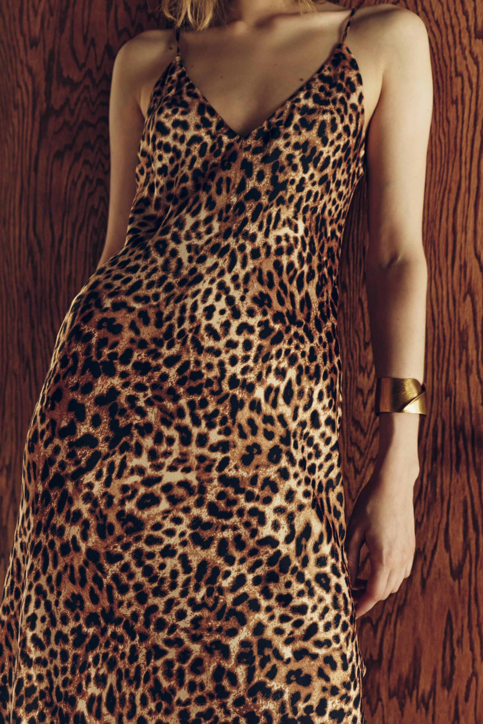 ANIMAL PRINT MIDI DRESS ZW COLLECTION Product Image