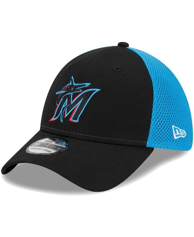 Mens New Era Black Miami Marlins Team Neo 39THIRTY Flex Hat Product Image