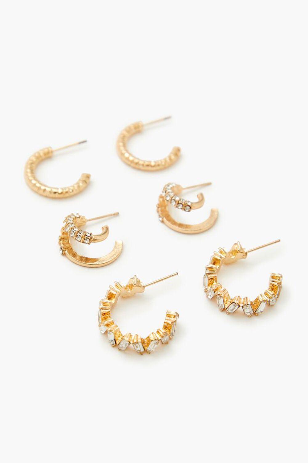 Rhinestone Hoop Earring Set | Forever 21 Product Image