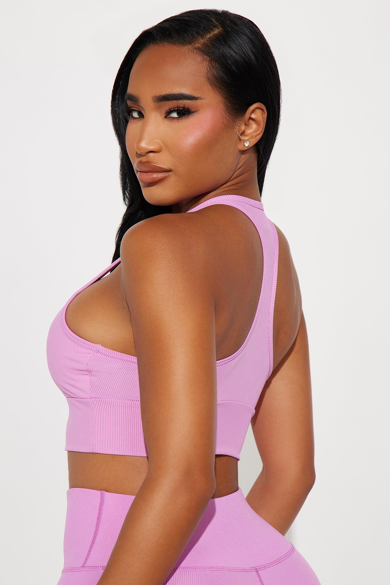 Wellness Ribbed Bra Top - Bubblegum Pink Product Image