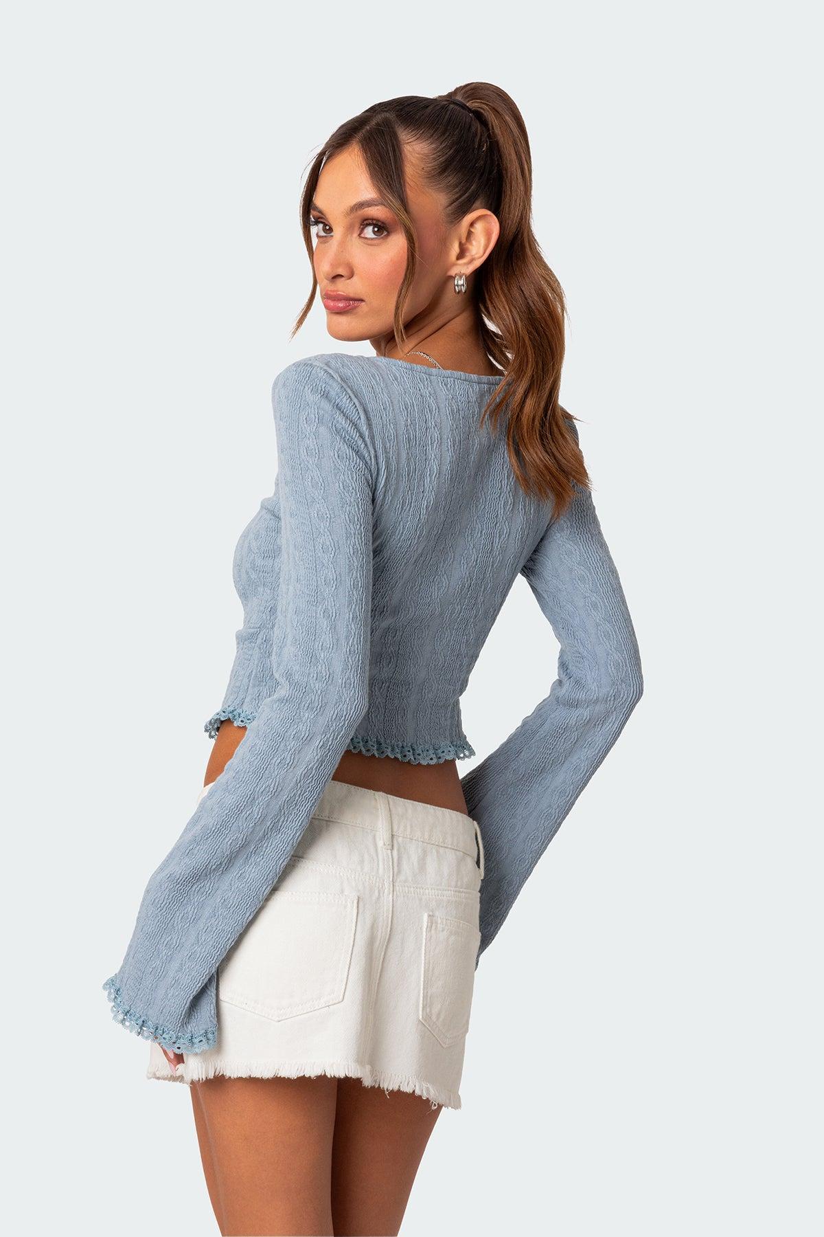 Lacey Long Sleeve Knit Top Product Image