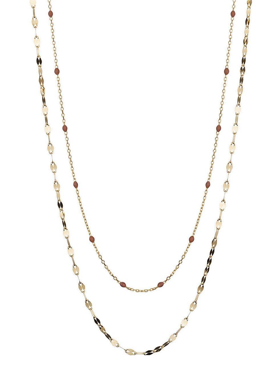 Womens 14K Yellow Gold Beaded Cabaret Necklace Product Image