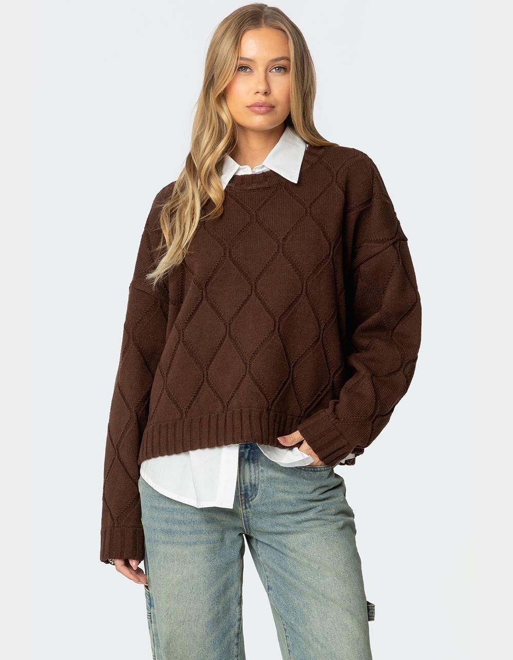 EDIKTED Cass Oversized Textured Knit Sweater product image