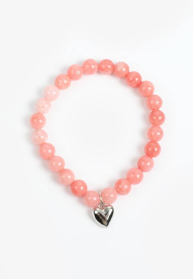 Maurices Womens Heart Charm Beaded Bracelet Pink Size O/s Product Image