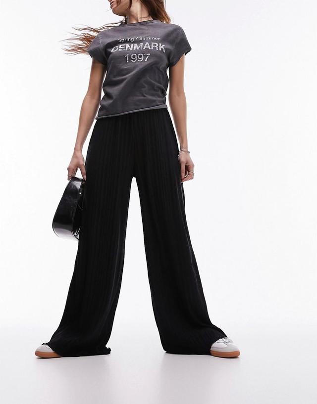 Topshop plisse wide leg pants Product Image