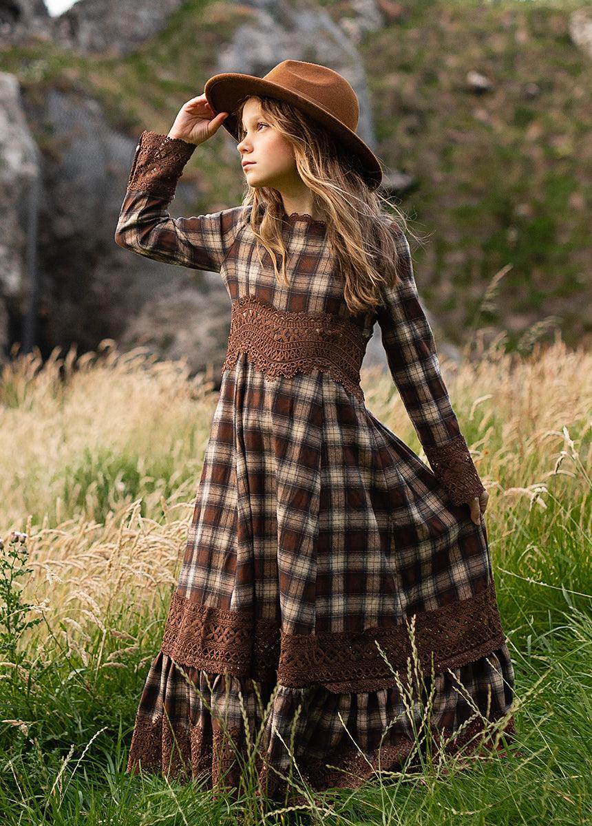 Rosi Dress in Cinnamon Tartan Product Image