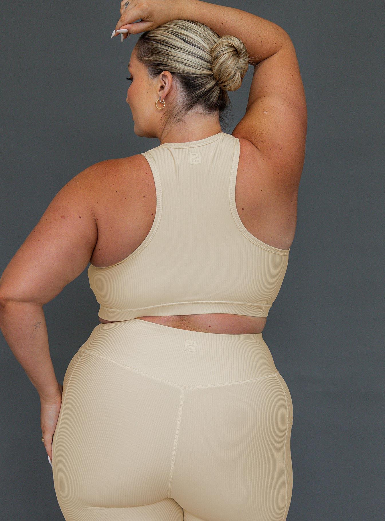 Turbo Activewear Rib Top Latte Curve Product Image