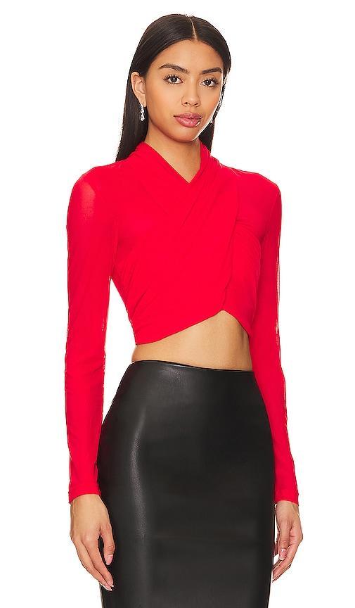 Bardot Aliyah Long Sleeve Crop Top Product Image