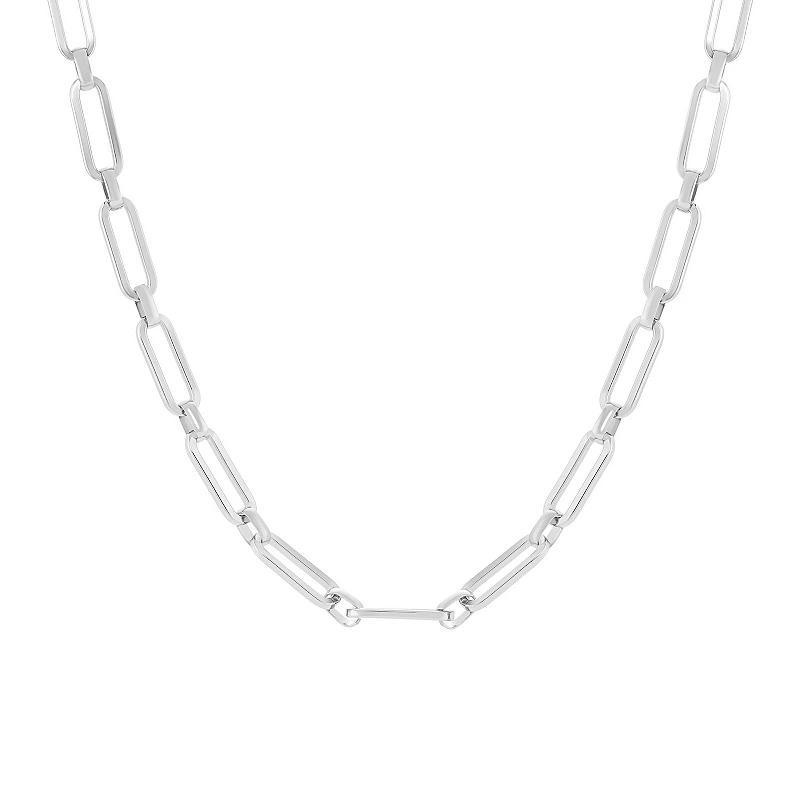 Emberly Polished Oval Link Chain Necklace, Womens, Silver Tone Product Image