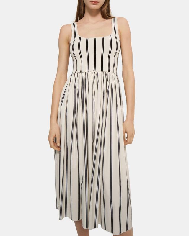 Sleeveless Dress in Striped Stretch Knit Product Image