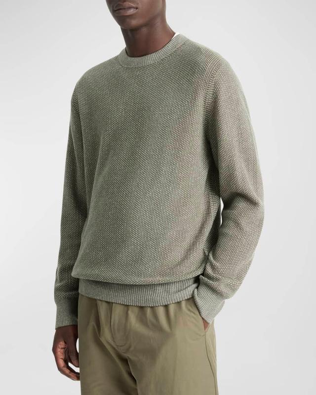 Mens Geo Jacquard Long-Sleeve Crewneck Sweater Product Image