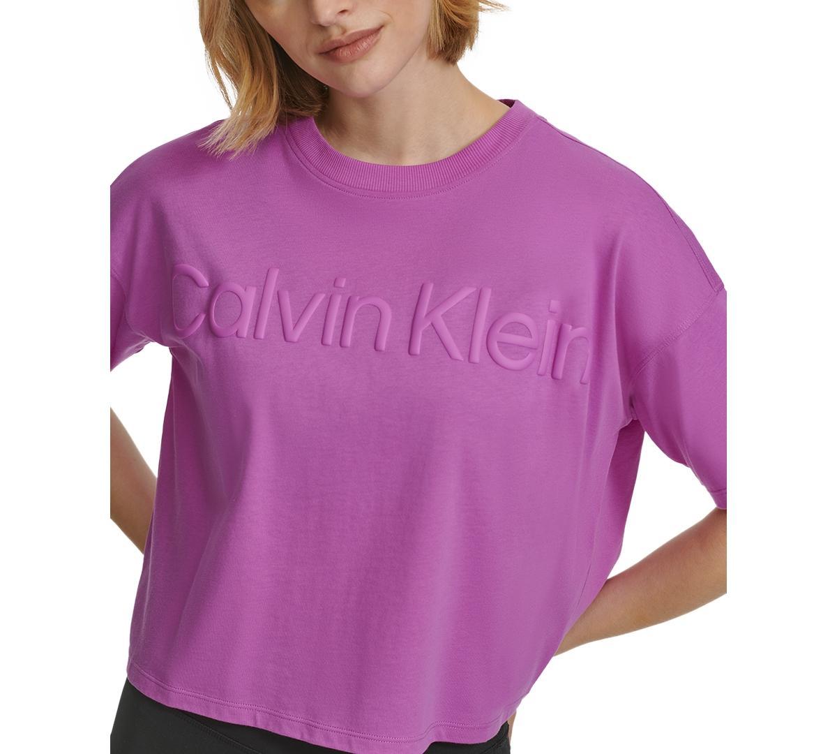 Women's Cotton Raised Logo Cropped T-Shirt Product Image