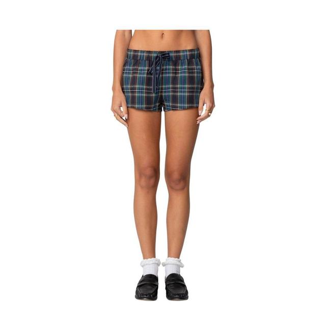 Edikted Womens Cabin Plaid Shorts Product Image