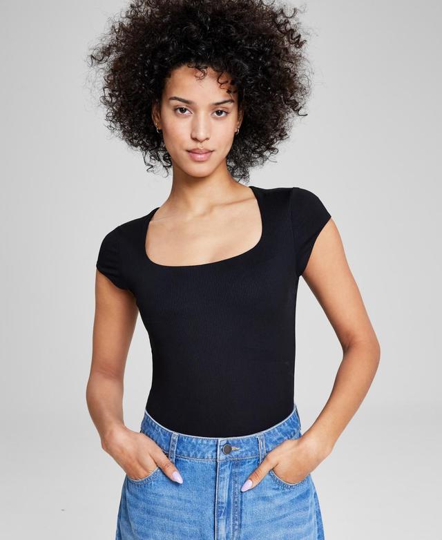 And Now This Womens Double-Layered Ribbed Square-Neck Bodysuit, Created for Macys Product Image