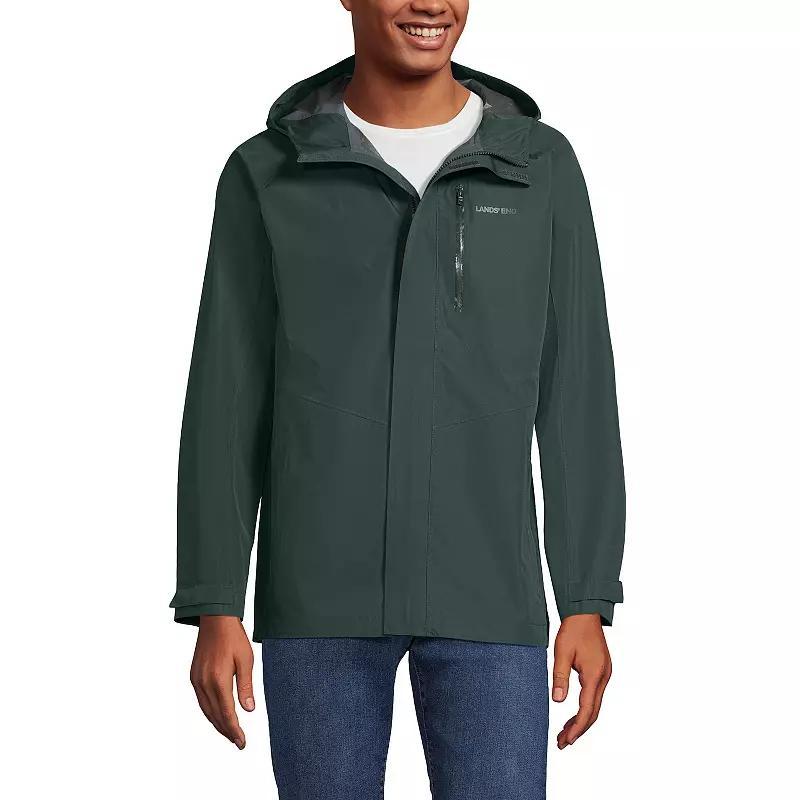 Mens Lands End Waterproof Hooded Packable Rain Jacket Product Image