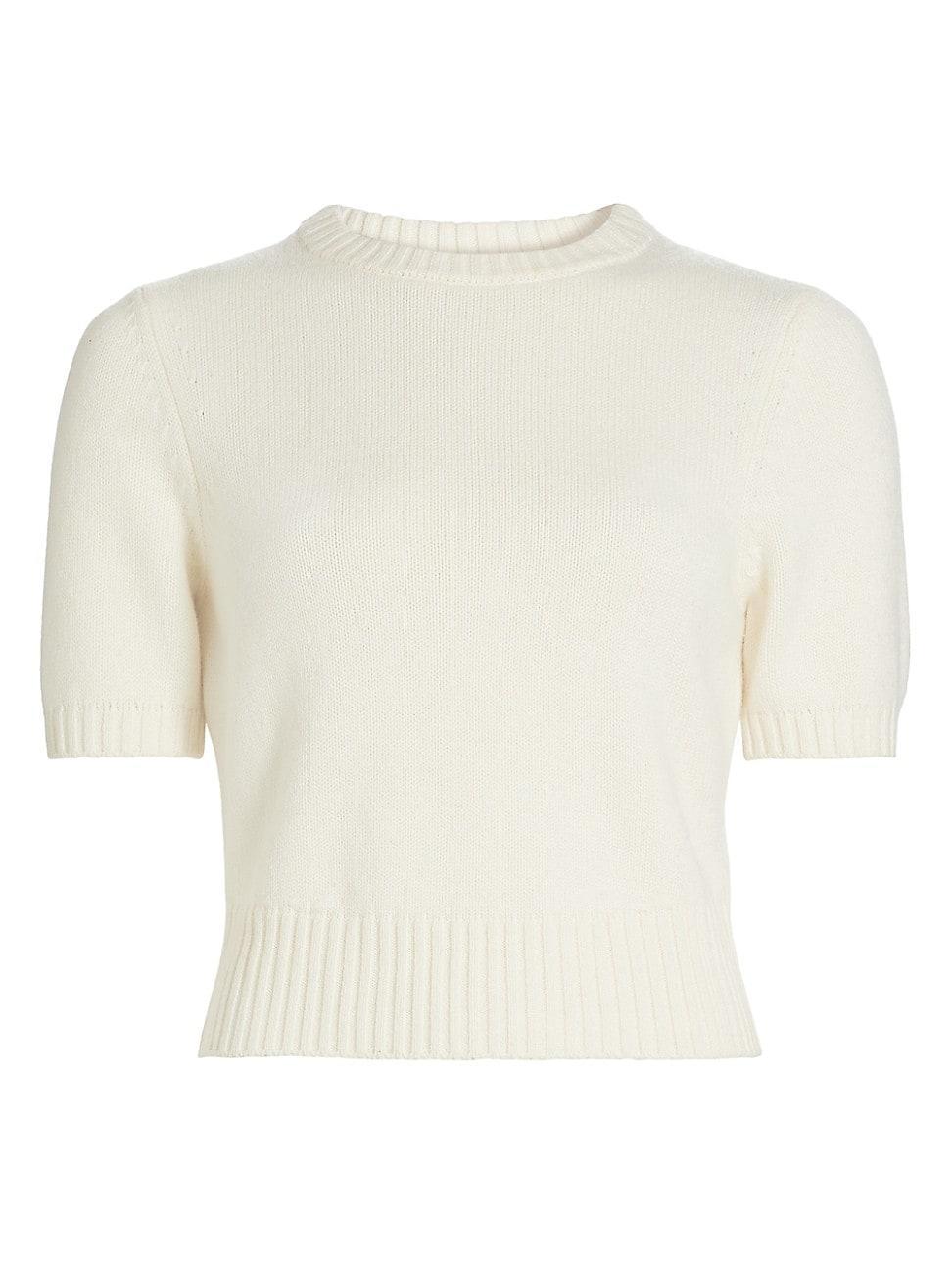 Womens Elsie Wool-Cashmere Short-Sleeve Sweater Product Image